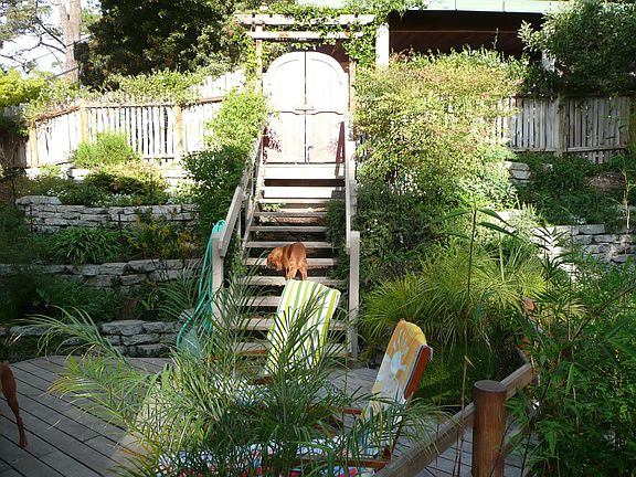 Front deck, walkway to gate