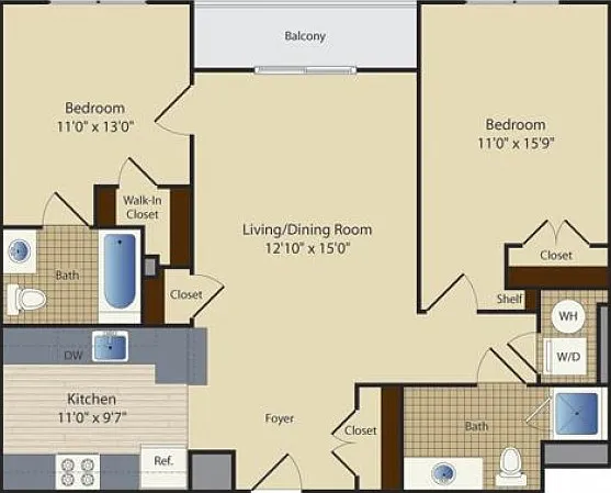 Two Bedroom Two Bath (946 SF) Two Bedroom Two Bath (946 SF)