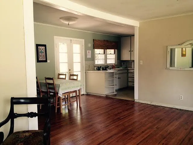 From the living room, looking towards the kitchen