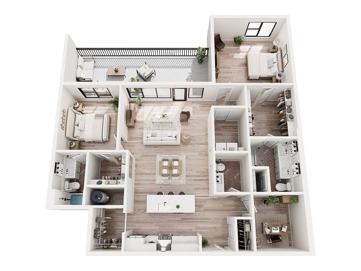Floor plan Dion Penthouse with Den