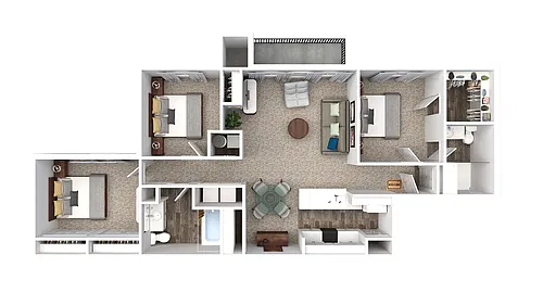 Floor plan 3 Bedroom 2 Bath