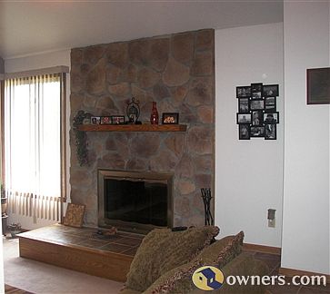 stone fireplace (wood burning)