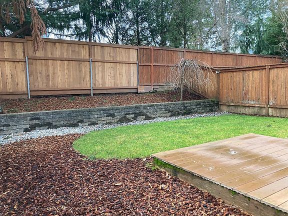 Private, fenced backyard