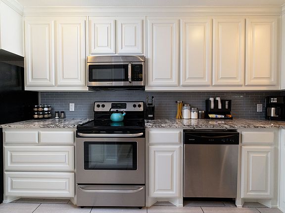 Fully stocked kitchen.