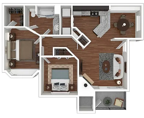 Floor plan Reno 862 sq ft 2x1
