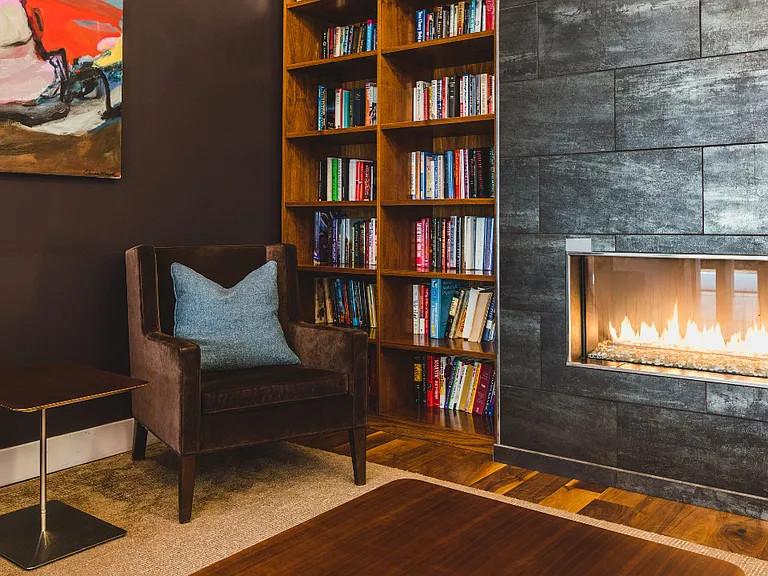 Get lost in a good book or work from home next to the fire in our cozy library