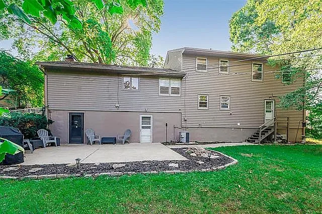 Extra large backyard, partially fenced.