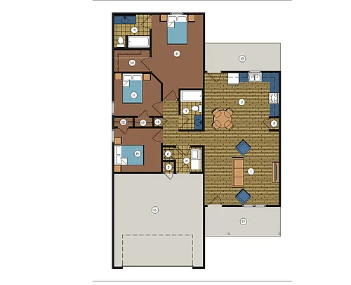 Floor plan 3 Bedroom with Garage
