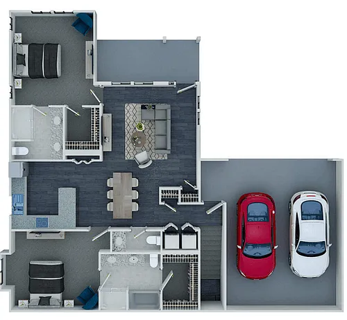 Floor plan 3-Bed Villa with basement