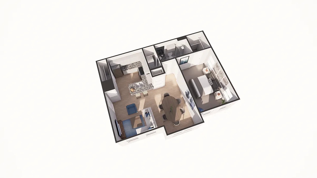 Floor plan 1x1 Patio - 1st Floor