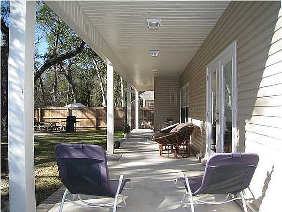 Large, covered back porch