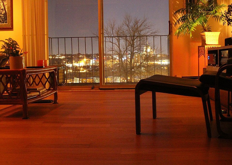 Living room at night