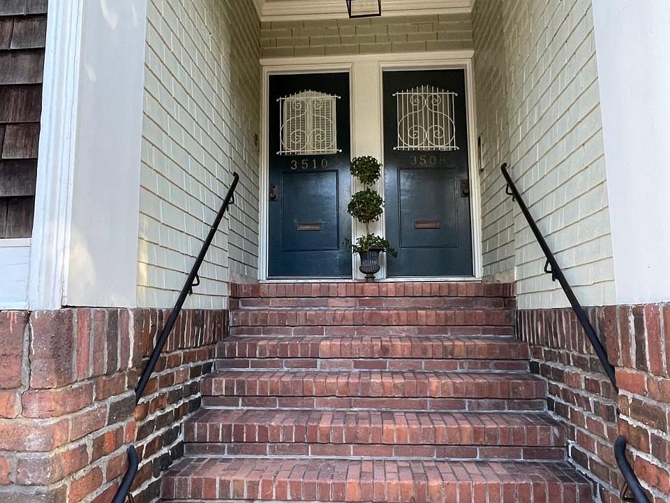 Front stairs leading to flat.
