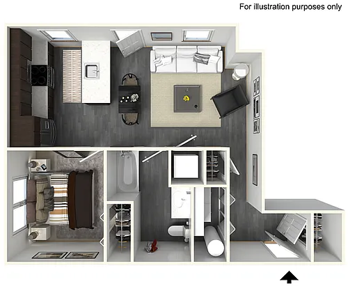 Floor plan 1 Bed 1 Bath