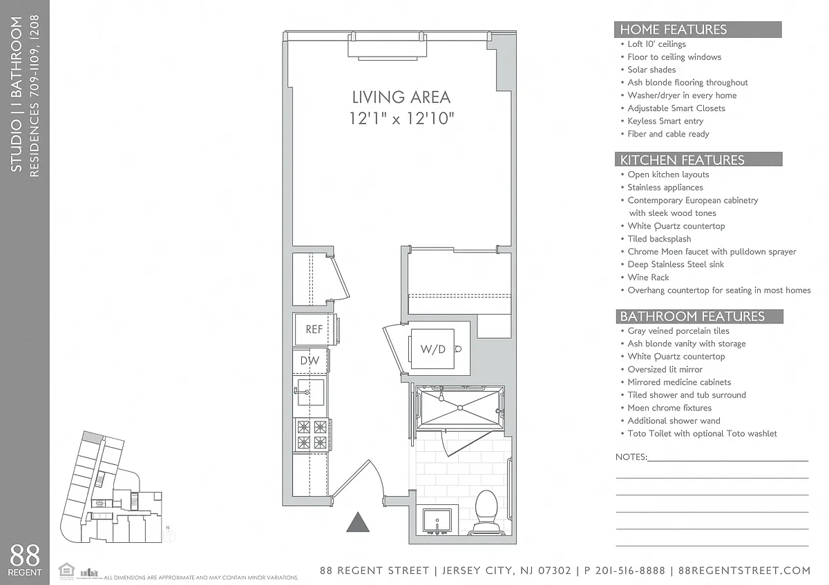 Floor plan 88 Regent - Studio S2b