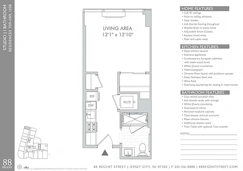 Floor plan 88 Regent - Studio S2b