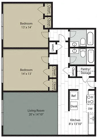Floor plan Wedgwood 2x2