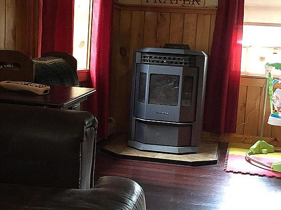 Pellet stove living room