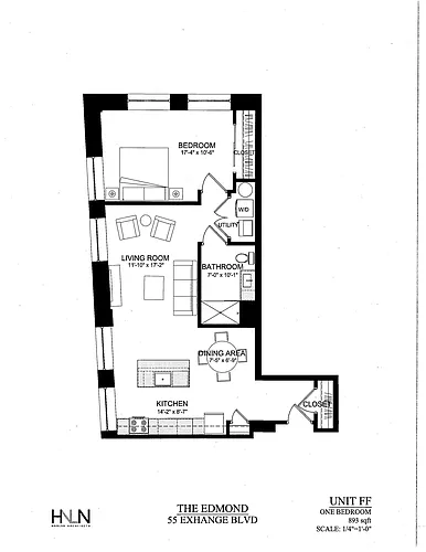 Floor plan 1 Bed 1 Bath