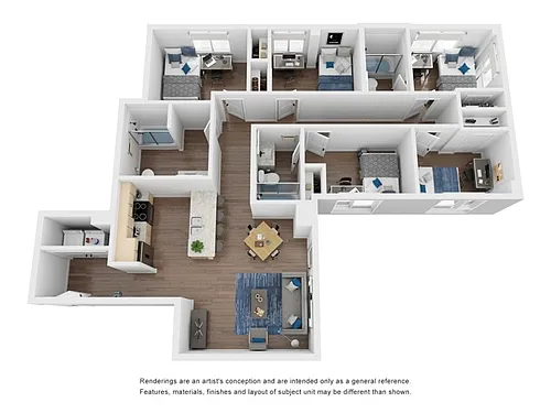 Floor plan Private Bed in a 5 Bed 3 Bath
