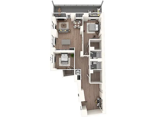 Floor plan B1-PH23-1700sq-ter