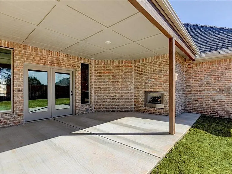 Covered Back Patio with fireplace