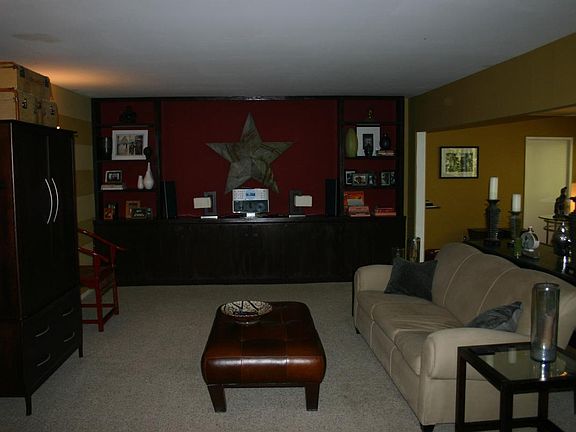 Built-in bookcases and entertainment center.