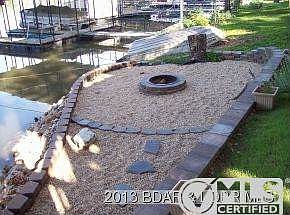 Fire pit at waters edge