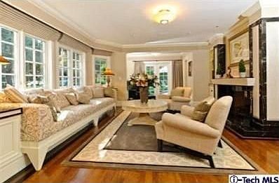 Grand living room with fireplace