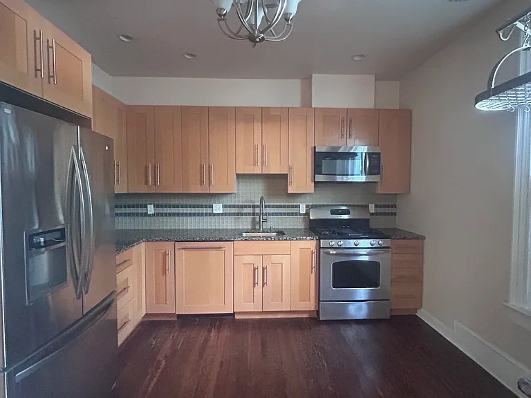 Kitchen dome and chandelier, afternoon light, all lights are on dimmers