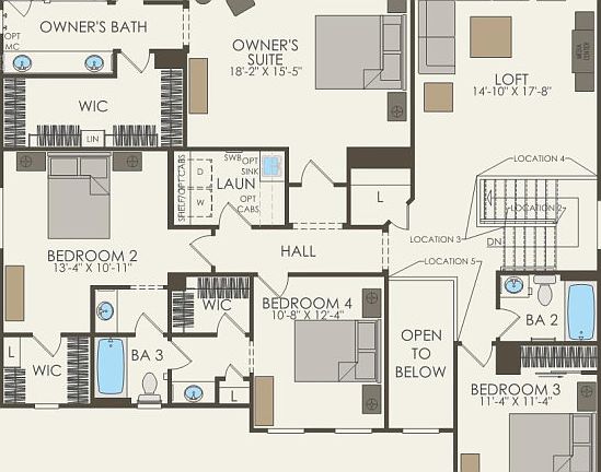 Second Floor 5 br 4 ba