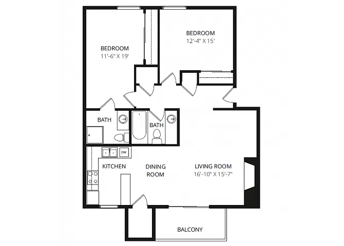 Floor plan 2x2 Edmond
