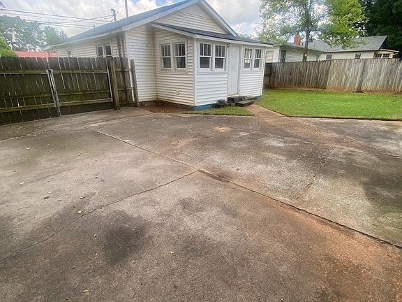 Fenced backyard