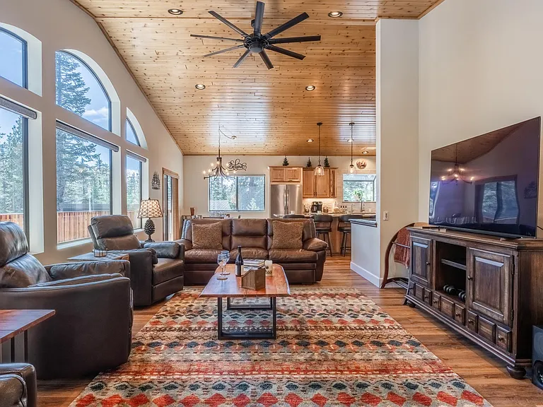 Living room opens to kitchen