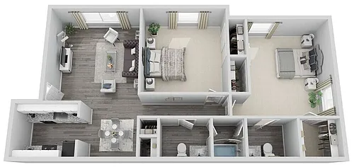 Floor plan 2 Bedroom, 1.5 Bathroom