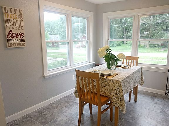 Elegant sunlit dining room