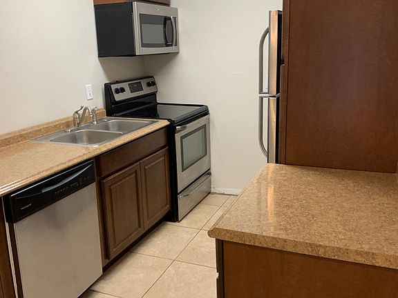 Kitchen with stainless steel appliances