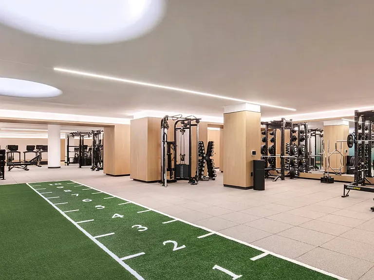 Elevate your fitness routine at Mabel, where modern gym amenities meet spacious design. Enjoy state-of-the-art equipment and ample space for your workouts. Ready to transform your lifestyle? Schedule a tour today!