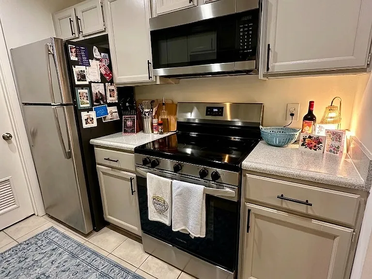 stainless steel appliances in kitchen