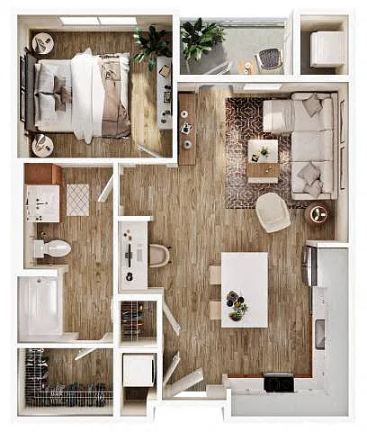 Floor plan 1x1a