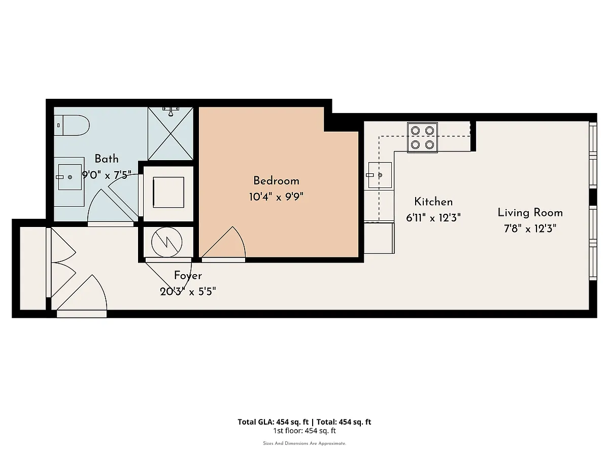 Floor plan Junior 1 Bath