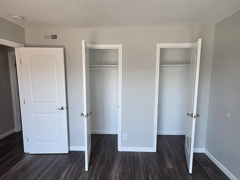 Master bedroom has double closets