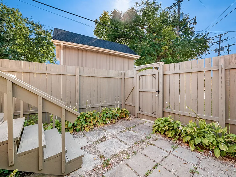 Patio with access to the off-street parking space.