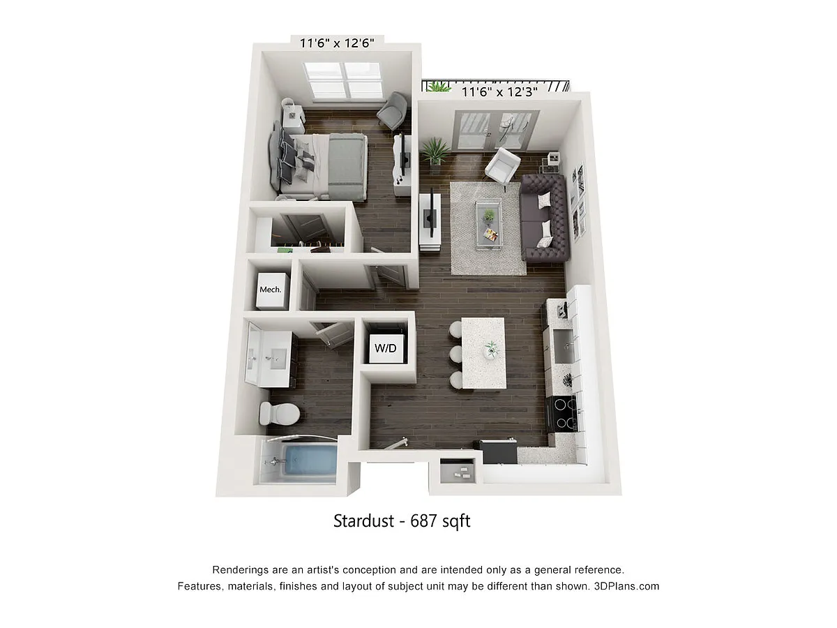 Floor plan Stardust - 1x1