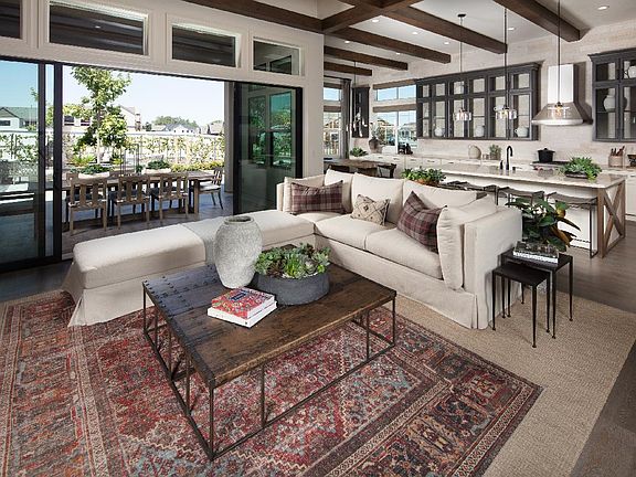 Allure great room, covered patio, and kitchen