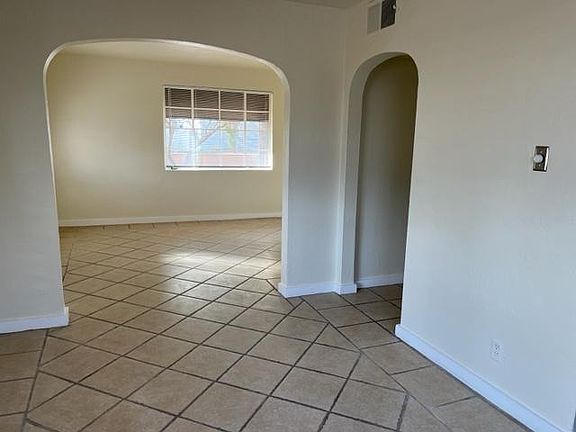 living room, into dining room hallway
