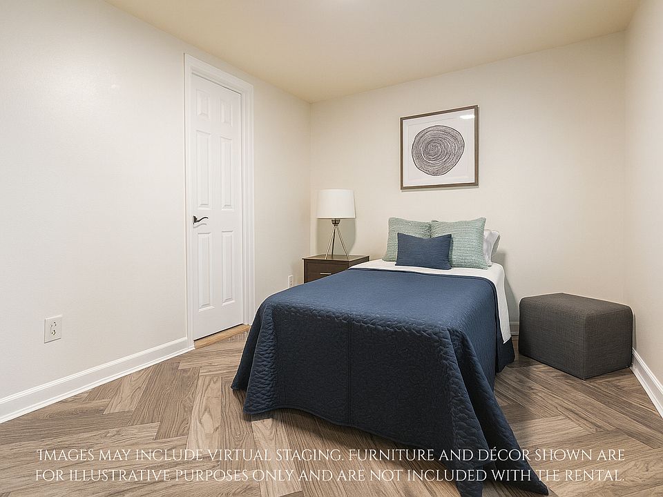 Images may include virtual staging. Furniture and decor shown are for illustrative purposes only and are not included with the rental.