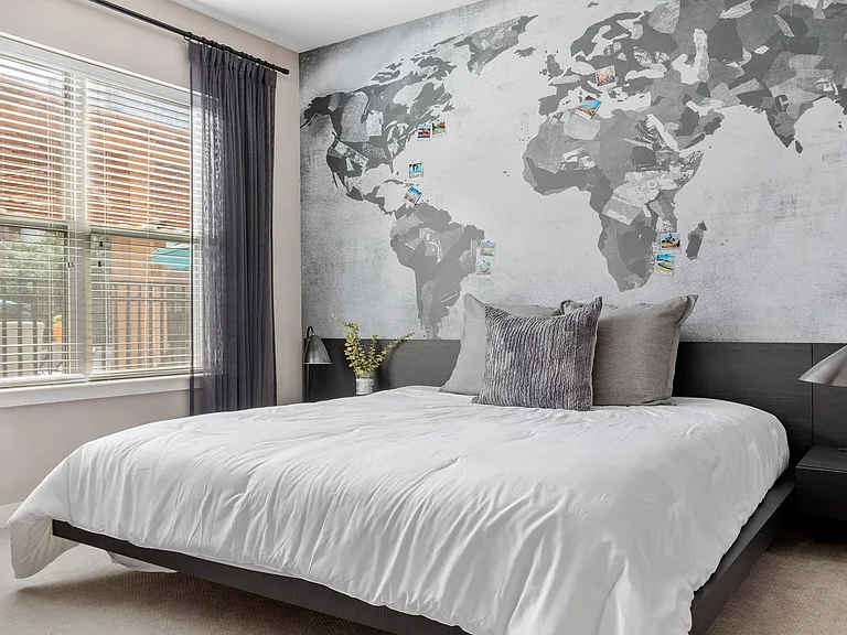Enjoy a spacious bedroom with comfort and style