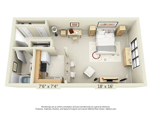 Floor plan Studio B