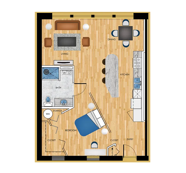 Floor plan P2 1 Bed